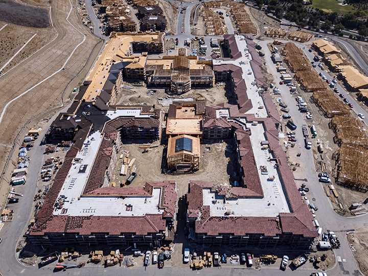 Overhead Drone Construction Site